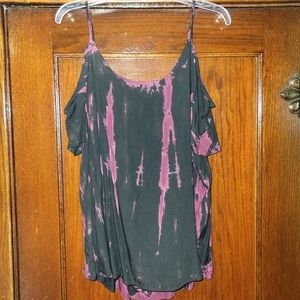 Rock & Republic Tie Dyed Open Shoulder Top